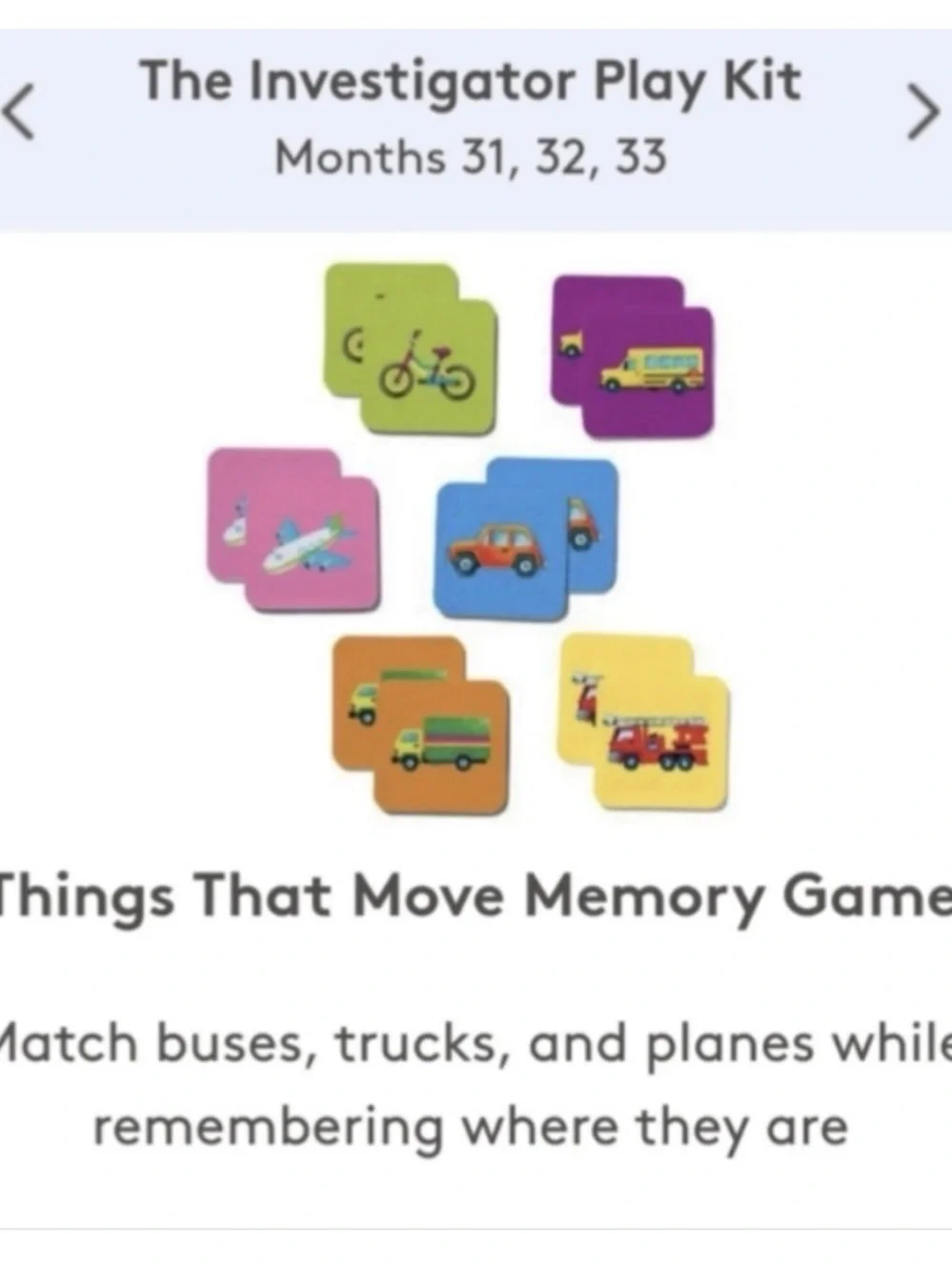 LOVEVERY Vehicle Transportation Matching Game from Investigator Playkit